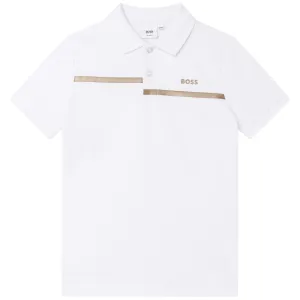 BOSS Cotton Pique Polo Shirt - White