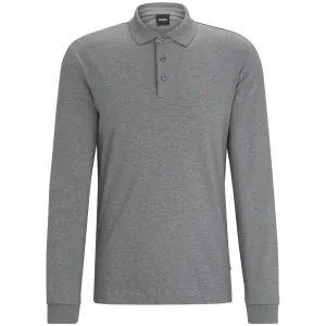 BOSS PADO 30 INTERLOCK-COTTON LONG SLEEVE POLO SHIRT
