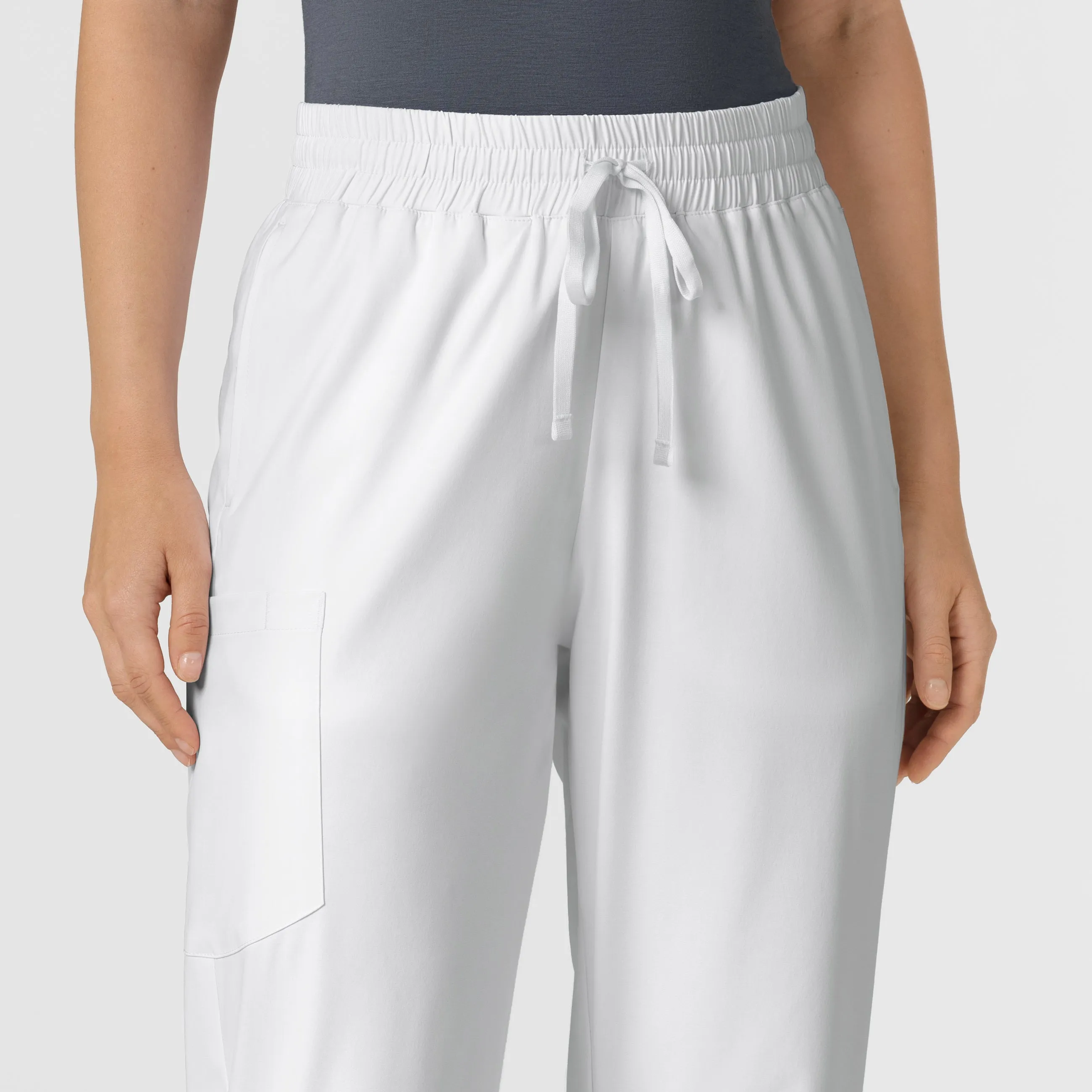 Boundless 5251 Bootcut Scrub Pants White