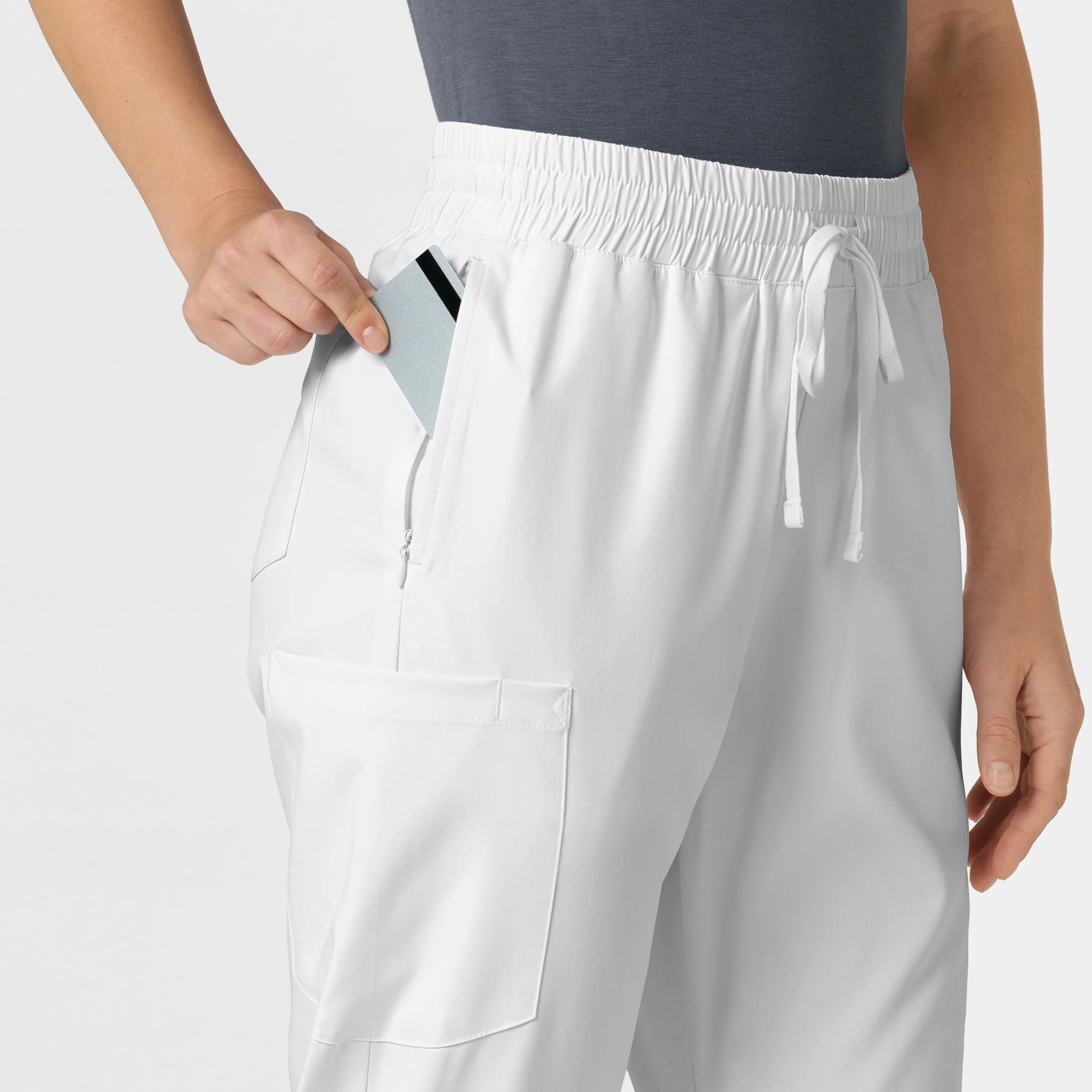 Boundless 5251 Bootcut Scrub Pants White