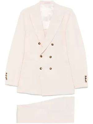 BRUNELLO CUCINELLI Double-Breasted Linen Suit for Men