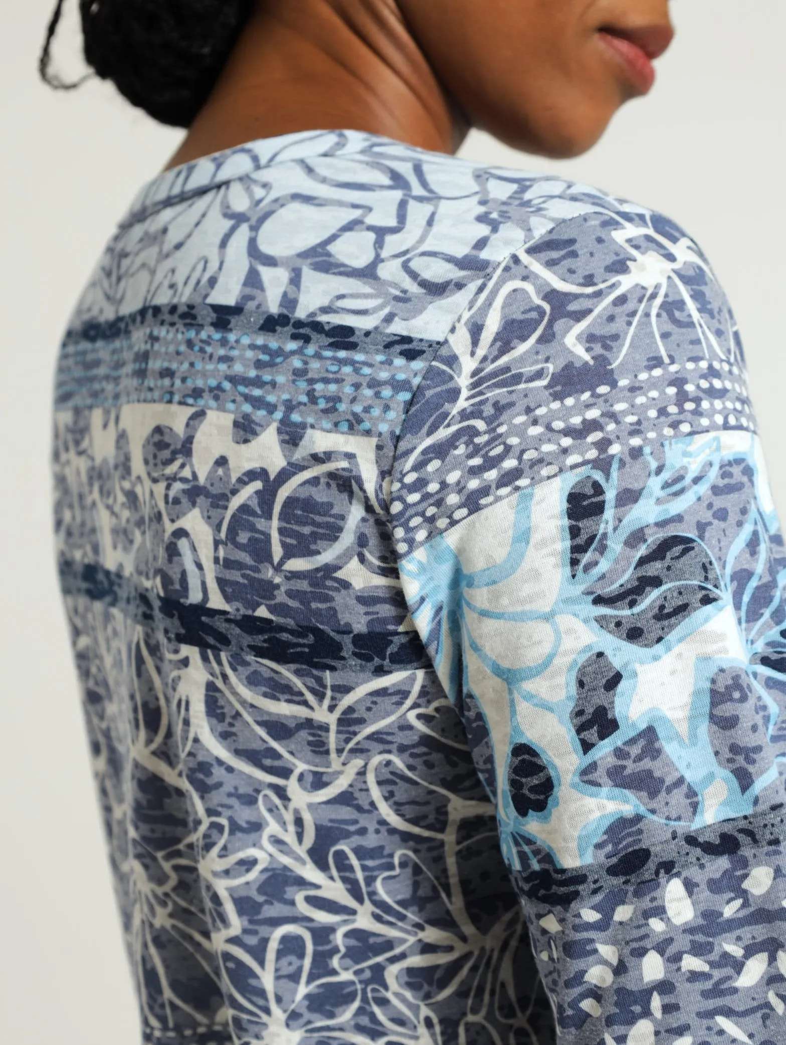 Burnout Henley Top - Blue