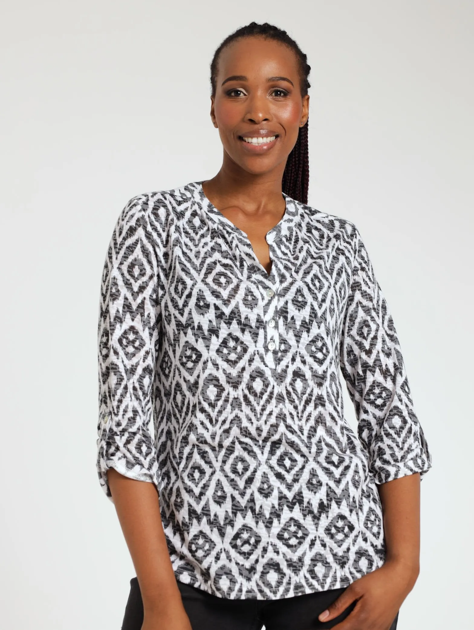 Burnout Henley Top - Olive