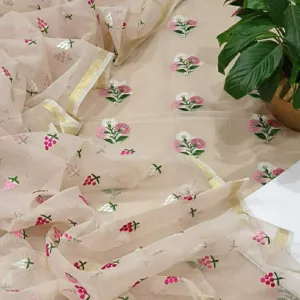 Buy Kota Doriya Embroidery Work Suit In Cream