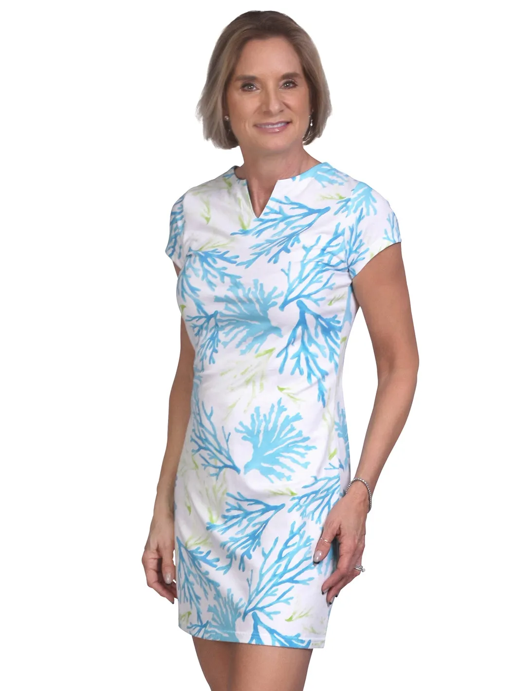 Callie Short Sleeve Shift Dress Belize