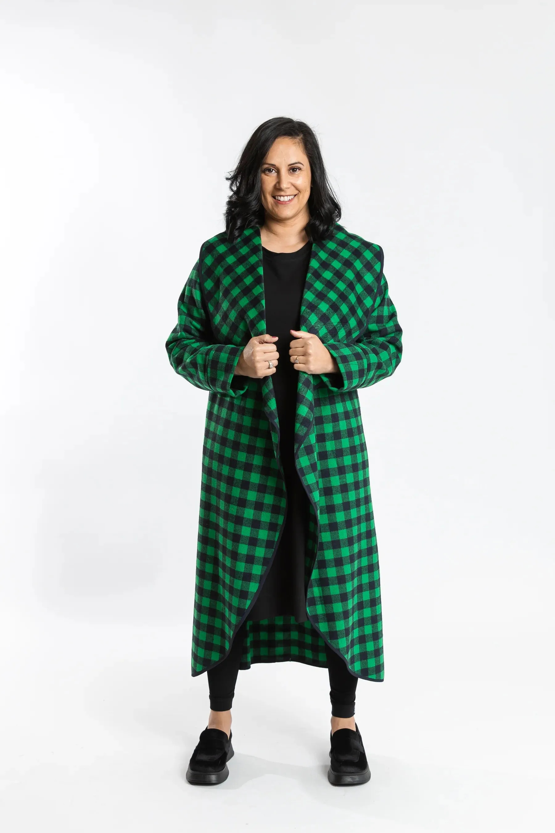Capri Coat Green & Navy