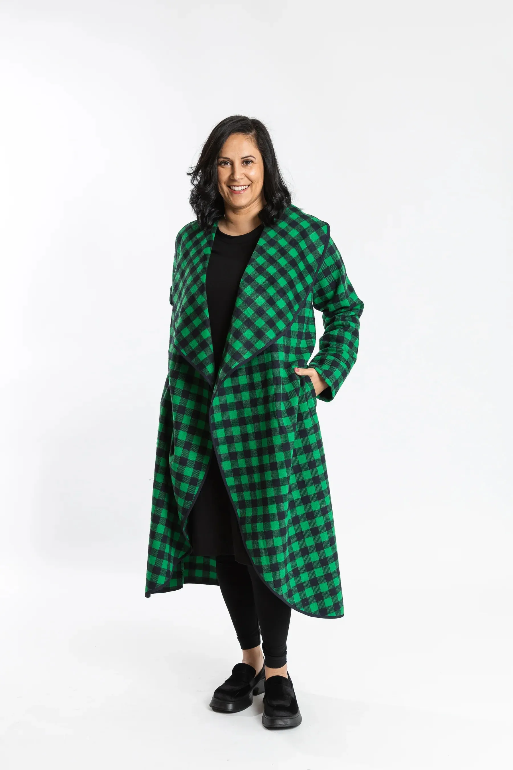 Capri Coat Green & Navy