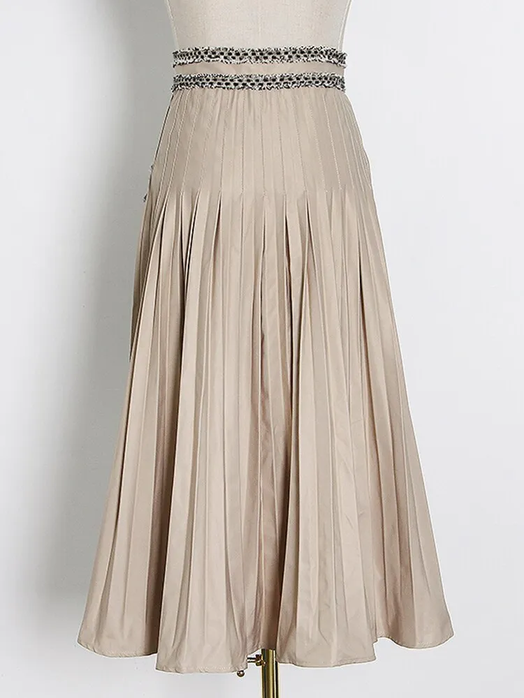 Casual Skirt For Women High Waist Loose Patchwork