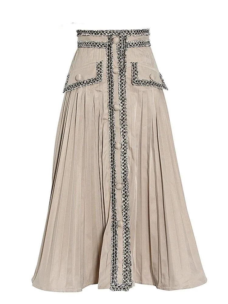 Casual Skirt For Women High Waist Loose Patchwork