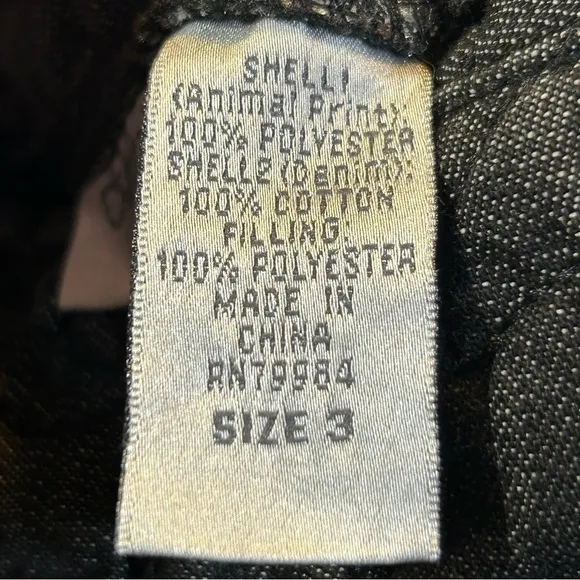Chico's Reversible Quilted Gray Denim/Cheetah Print Jacket Size 3 (L/XL)