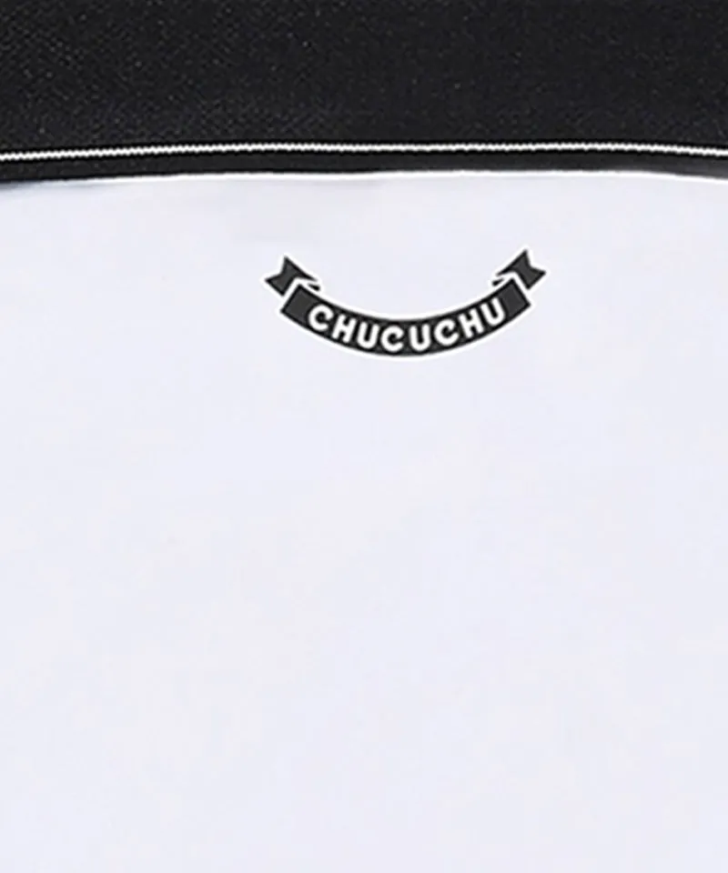 CHUCUCHU Knit Collar Point T-Shirt - White