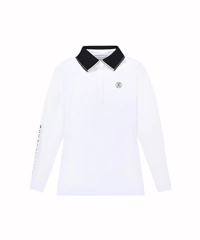 CHUCUCHU Knit Collar Point T-Shirt - White