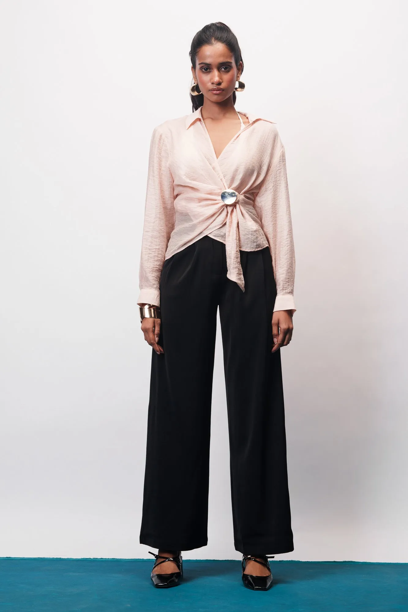 City Black Adjustable Korean Pants