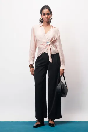 City Black Adjustable Korean Pants