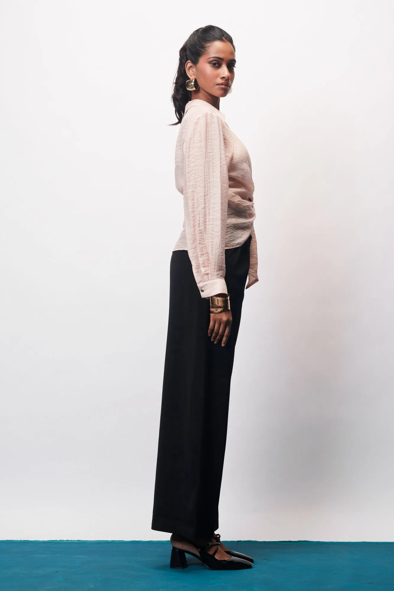 City Black Adjustable Korean Pants