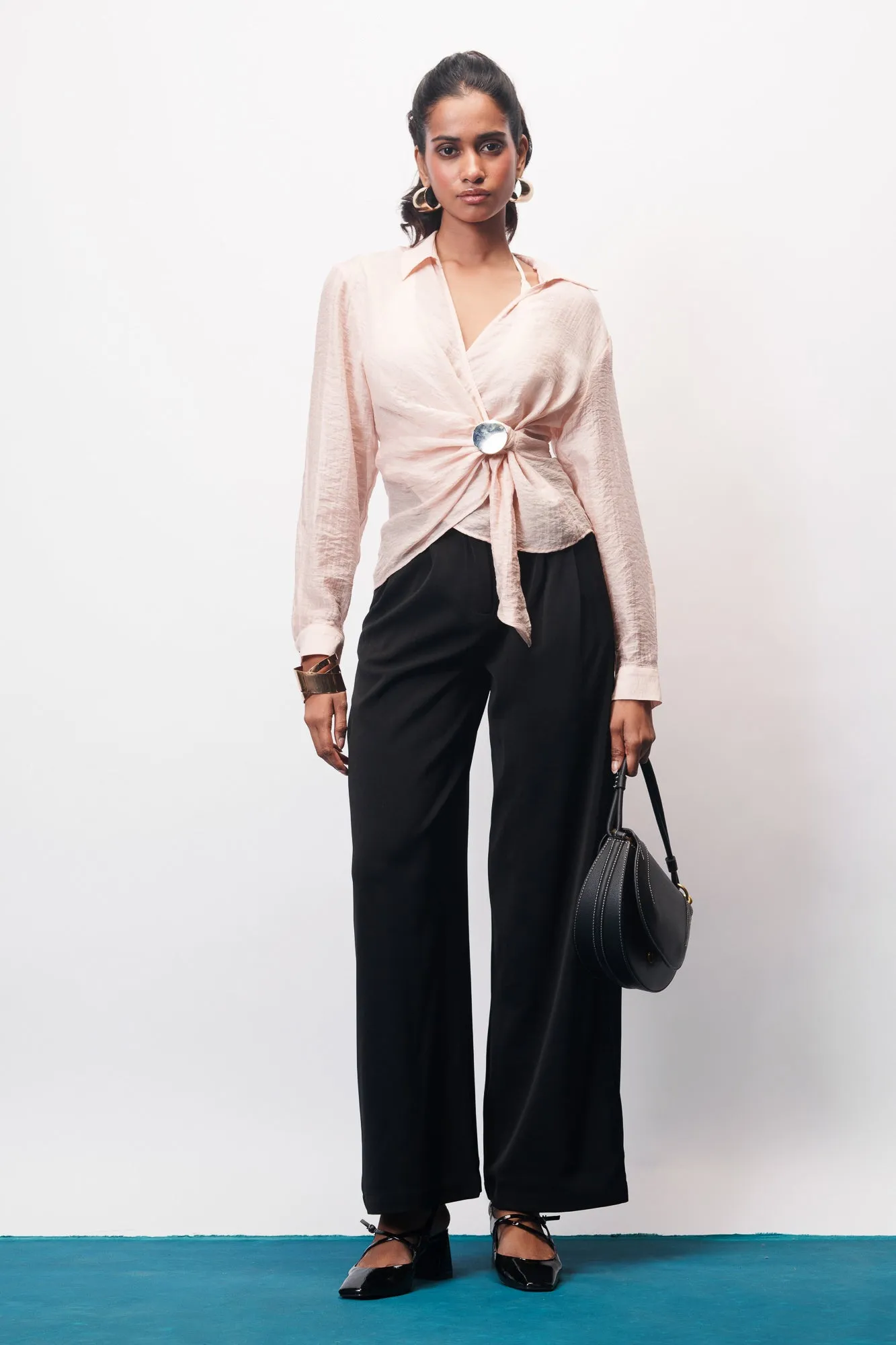 City Black Adjustable Korean Pants