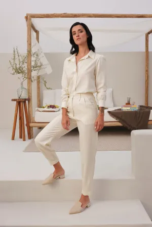 Cologne Woollen Pants (Ivory)