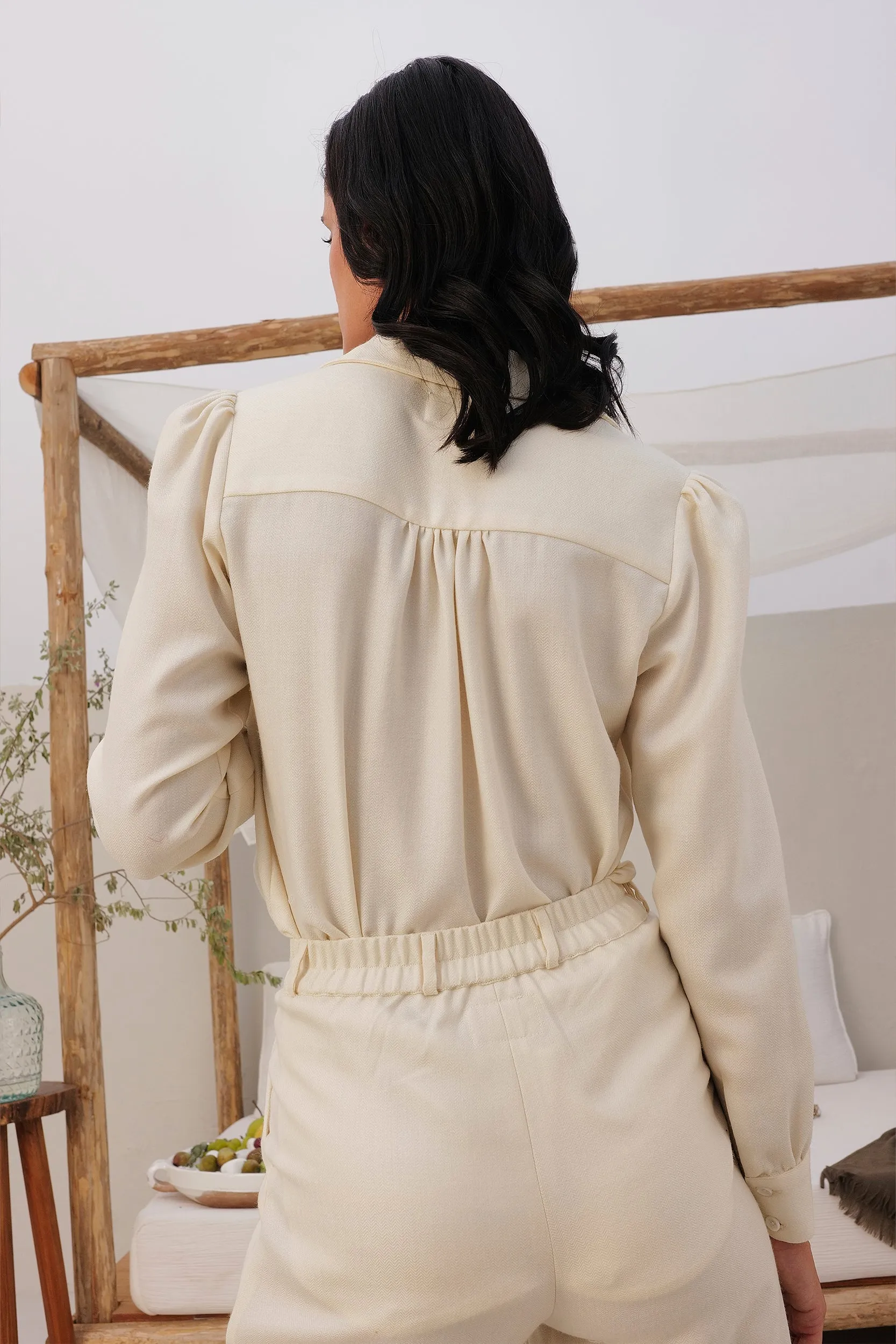 Cologne Woollen Pants (Ivory)