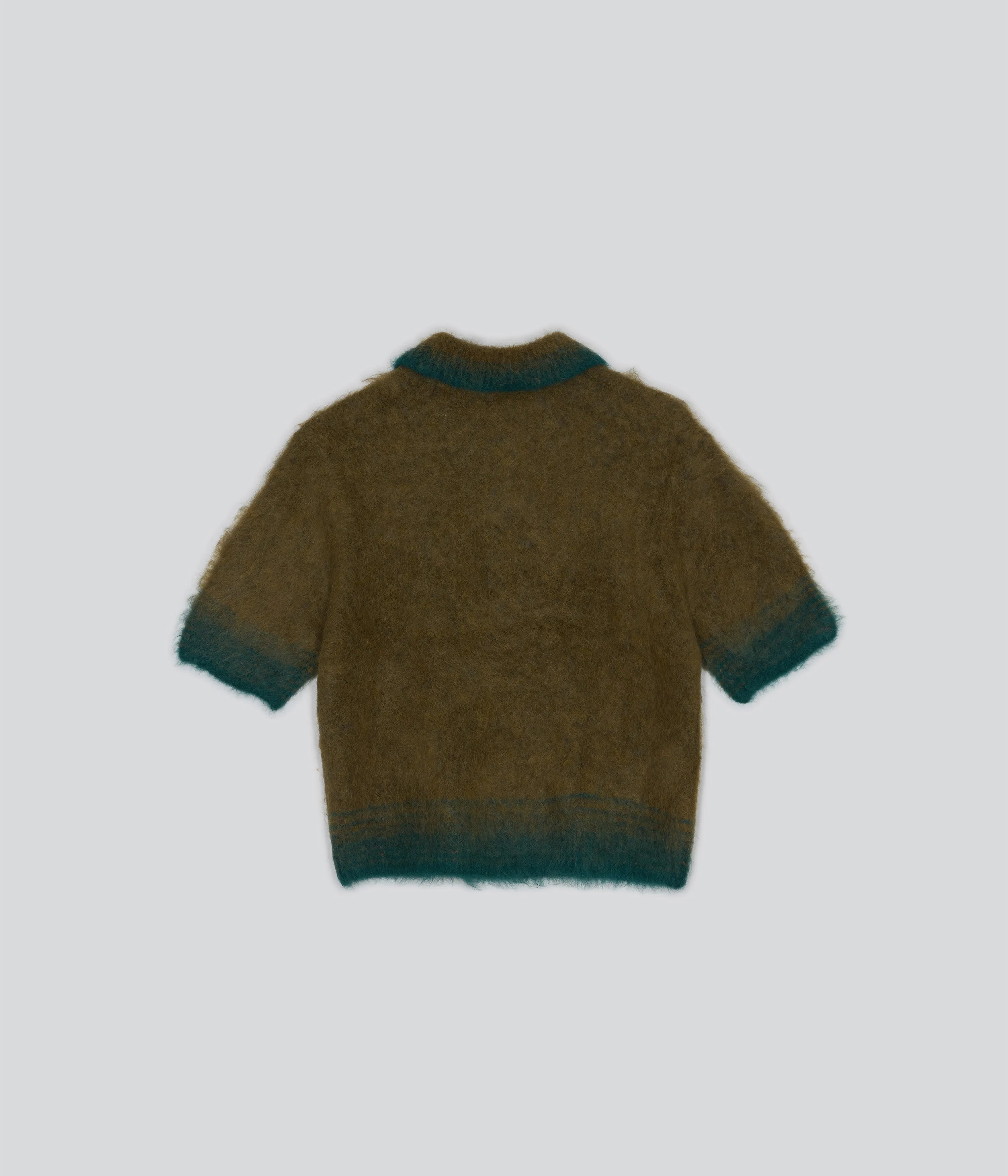 Compact Knit Polo in Olive x Green