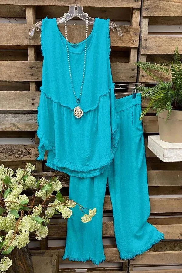 Cotton Sleeveless Pant Suits