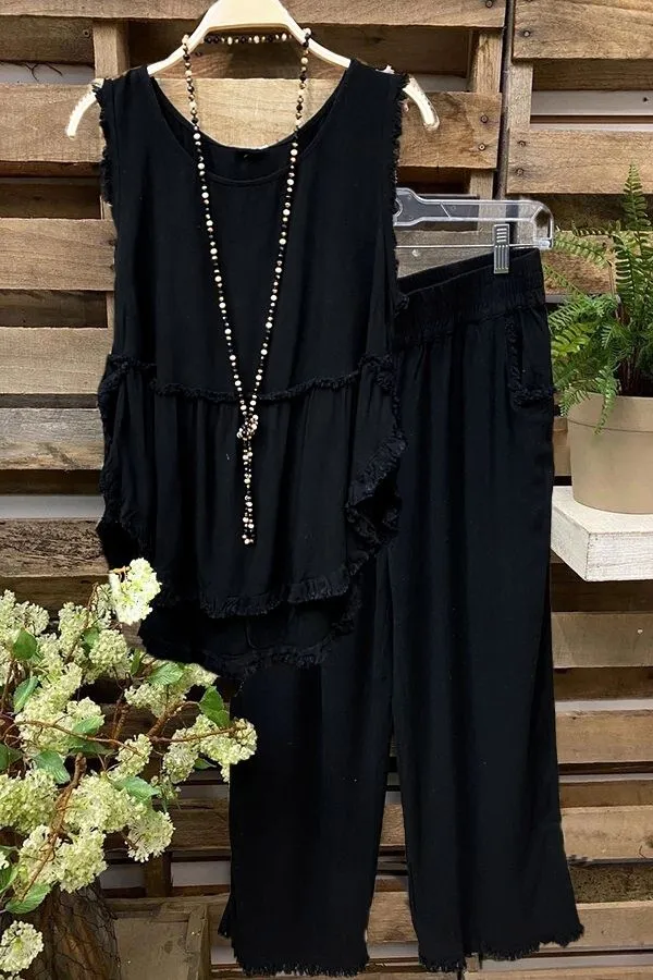 Cotton Sleeveless Pant Suits