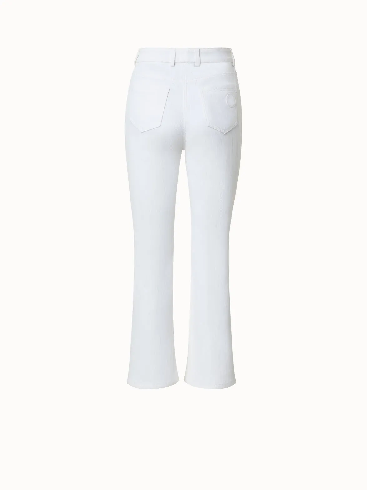 Cropped Bootcut Cotton Denim Stretch Pants