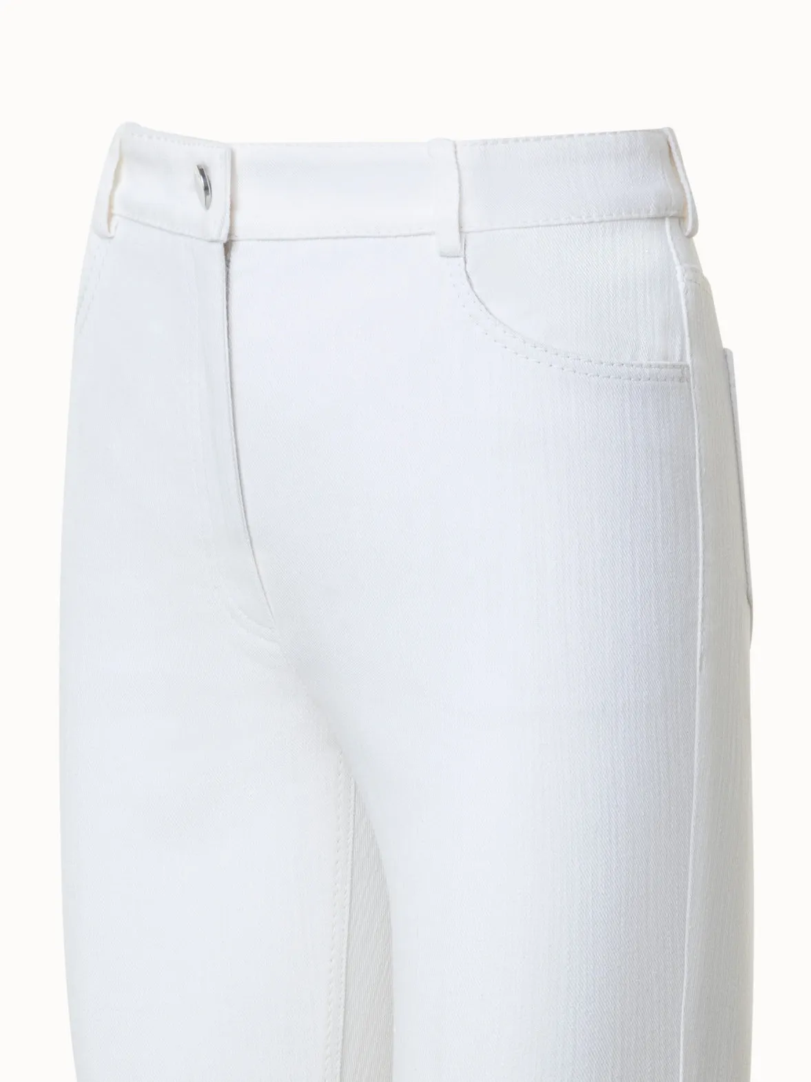 Cropped Bootcut Cotton Denim Stretch Pants
