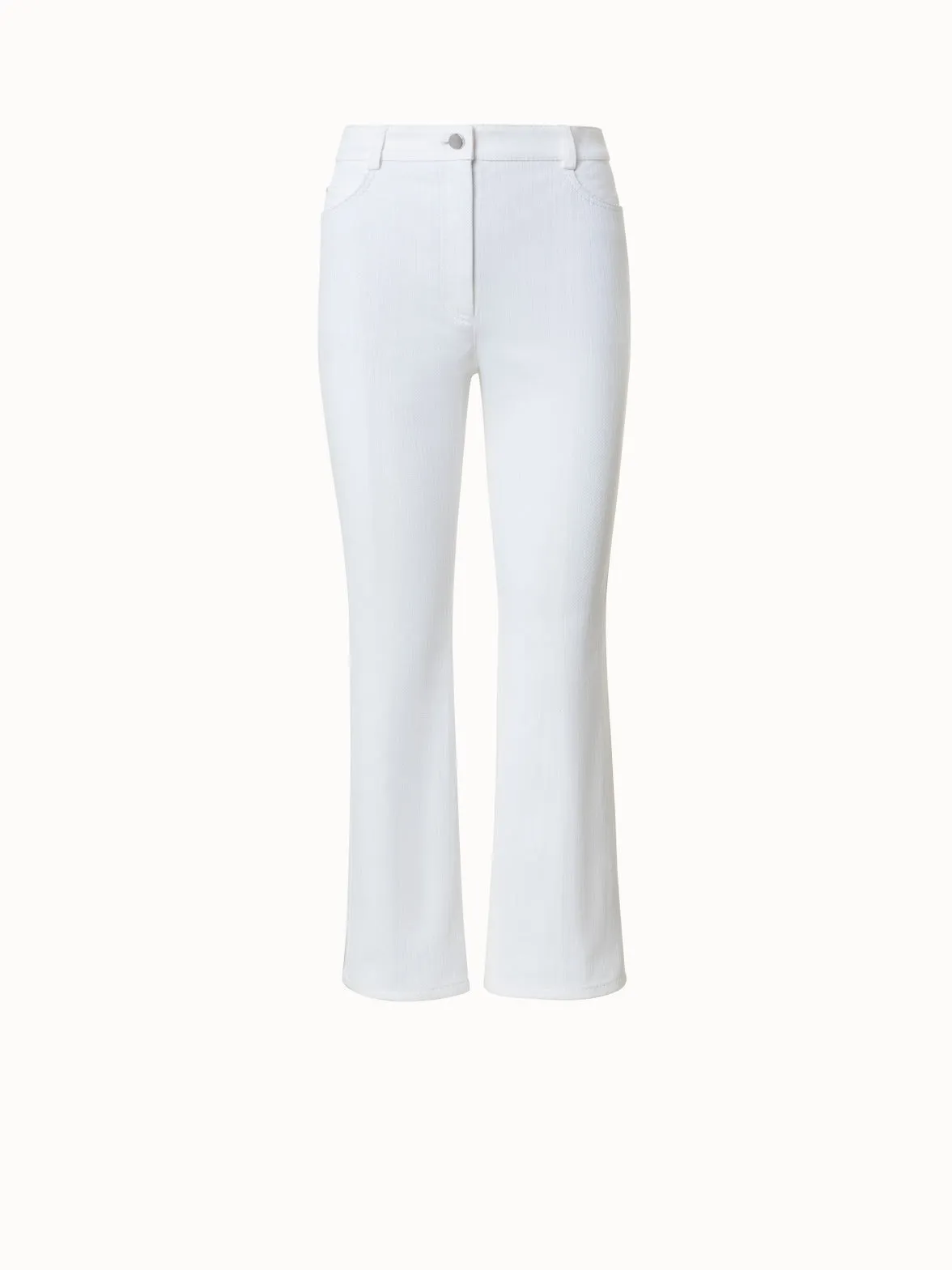 Cropped Bootcut Cotton Denim Stretch Pants