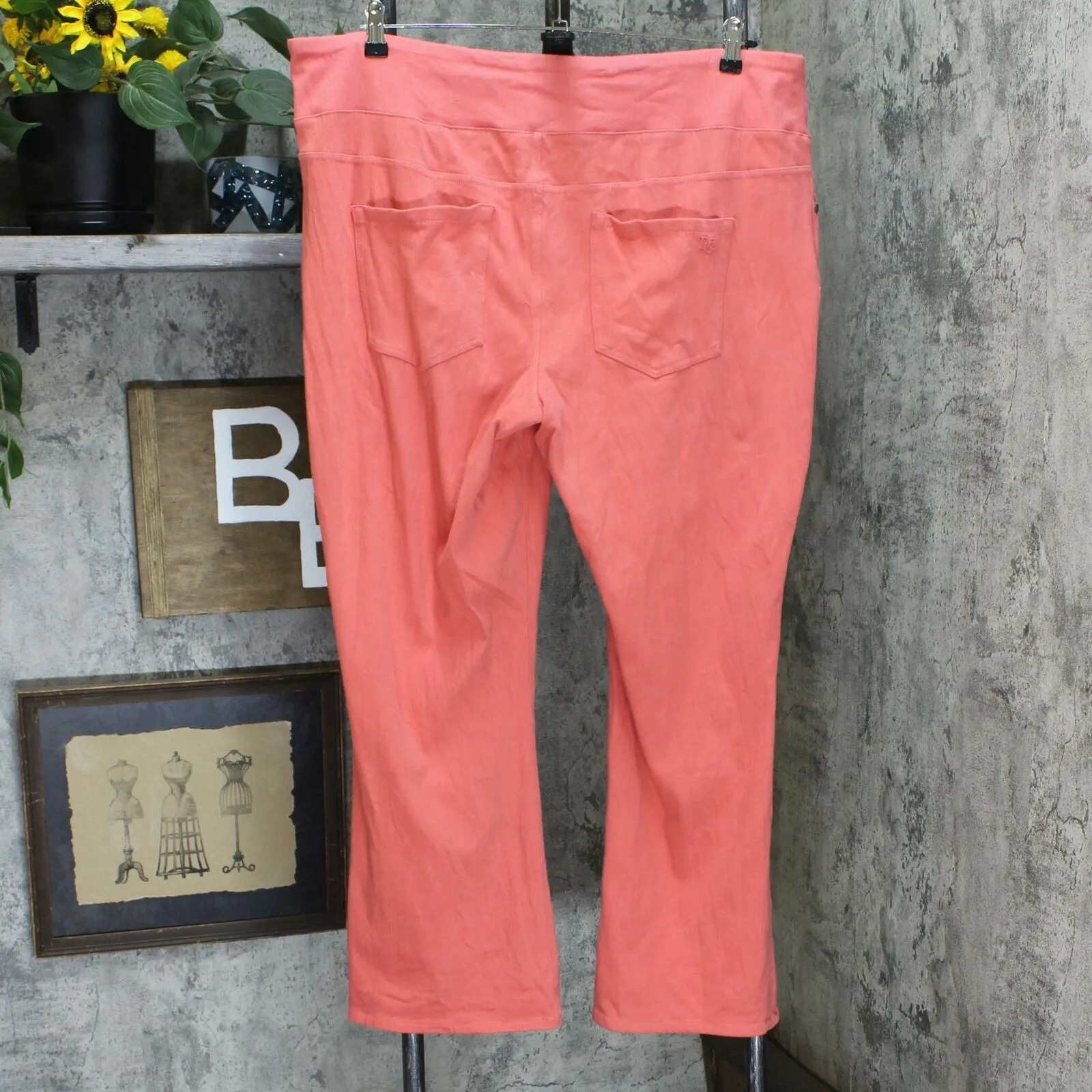 DG2 by Diane Gilman Stretch Knit Twill Boot-Cut Jeggings Terracotta 2X Petite