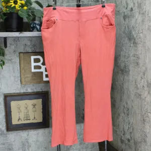 DG2 by Diane Gilman Stretch Knit Twill Boot-Cut Jeggings Terracotta 2X Petite