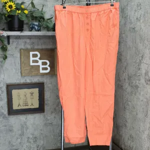 DG2 by Diane Gilman Tall Plus Elastic Waist Cropped Soft Pants Cherry 1X Tall