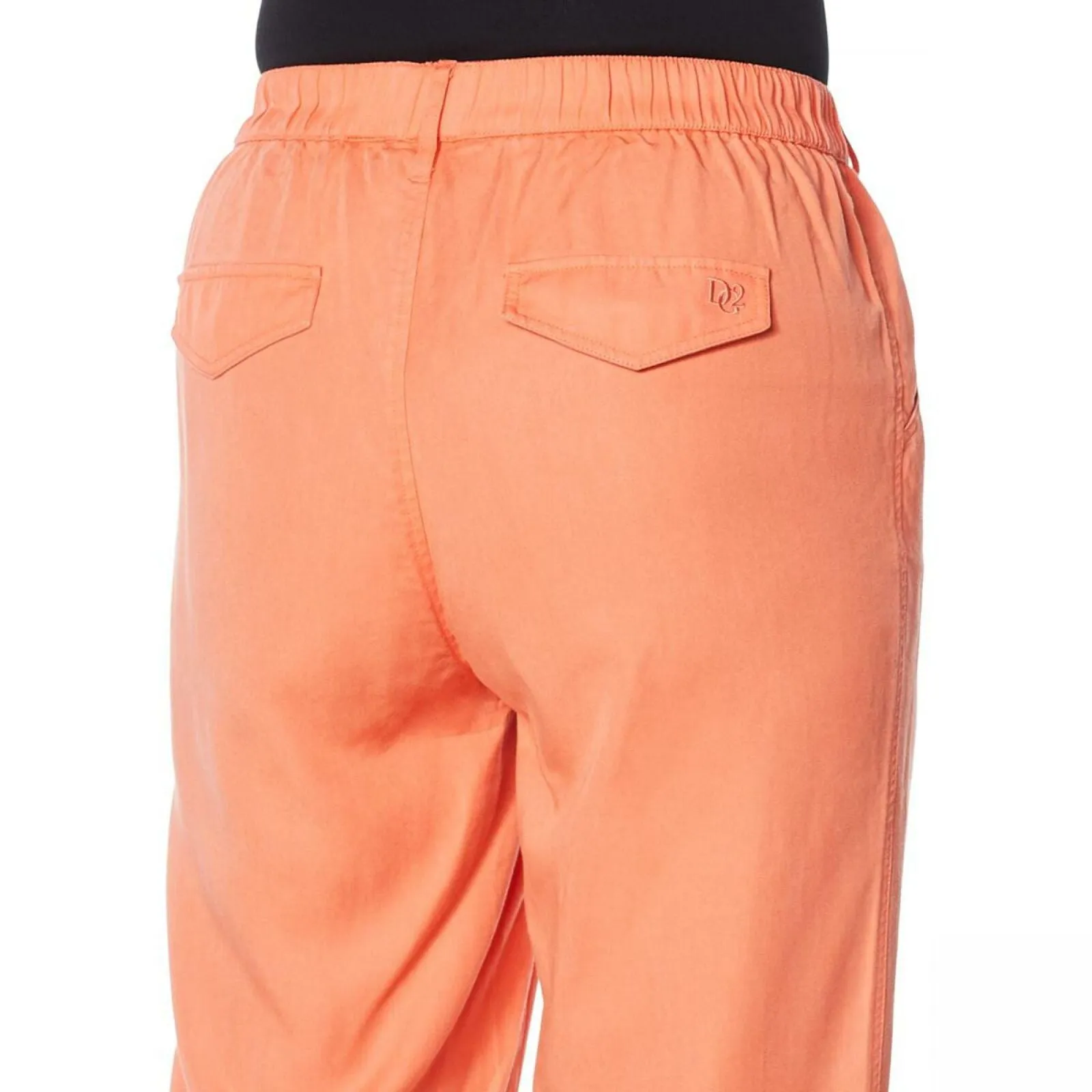DG2 by Diane Gilman Tall Plus Elastic Waist Cropped Soft Pants Cherry 1X Tall