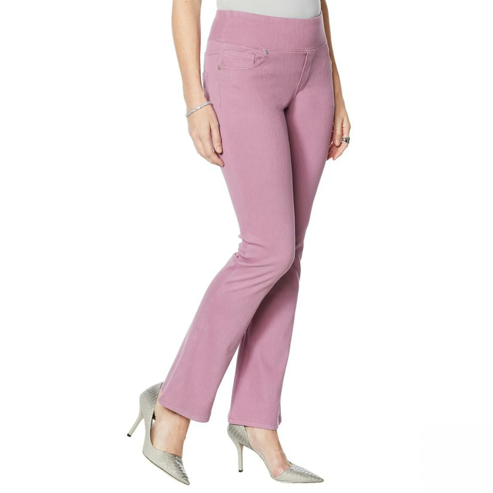 DG2 by Diane Gilman Women's Petite Stretch Knit Twill Boot Cut Jeggings