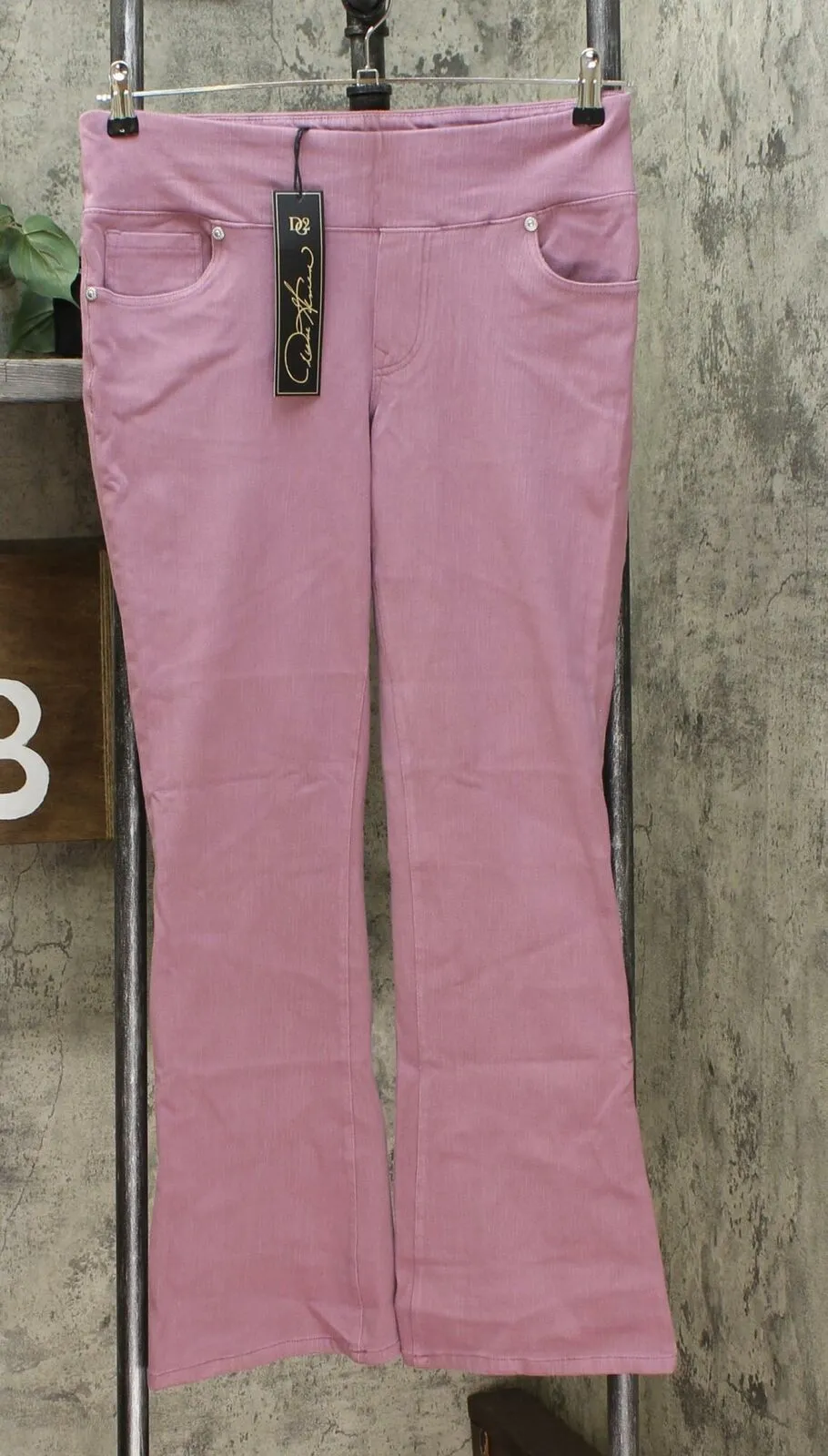 DG2 by Diane Gilman Women's Petite Stretch Knit Twill Boot Cut Jeggings
