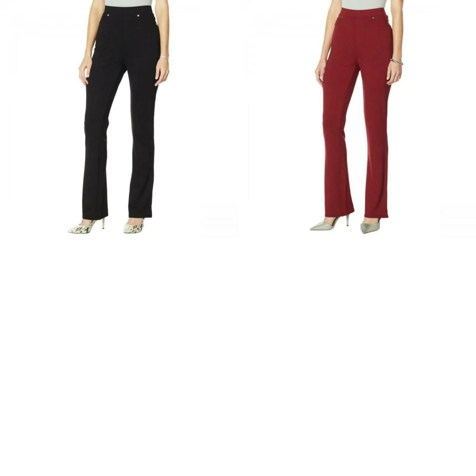 DG2 by Diane Gilman Women's Tall Pull On Stretch Ponte Boot Cut Pants