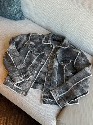 Distressed Washed Denim Short Jacket