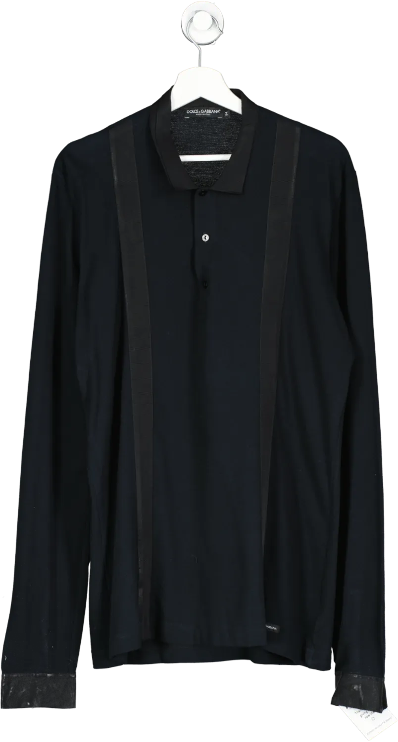 Dolce & Gabbana Black Long Sleeved Polo Shirt UK XXL