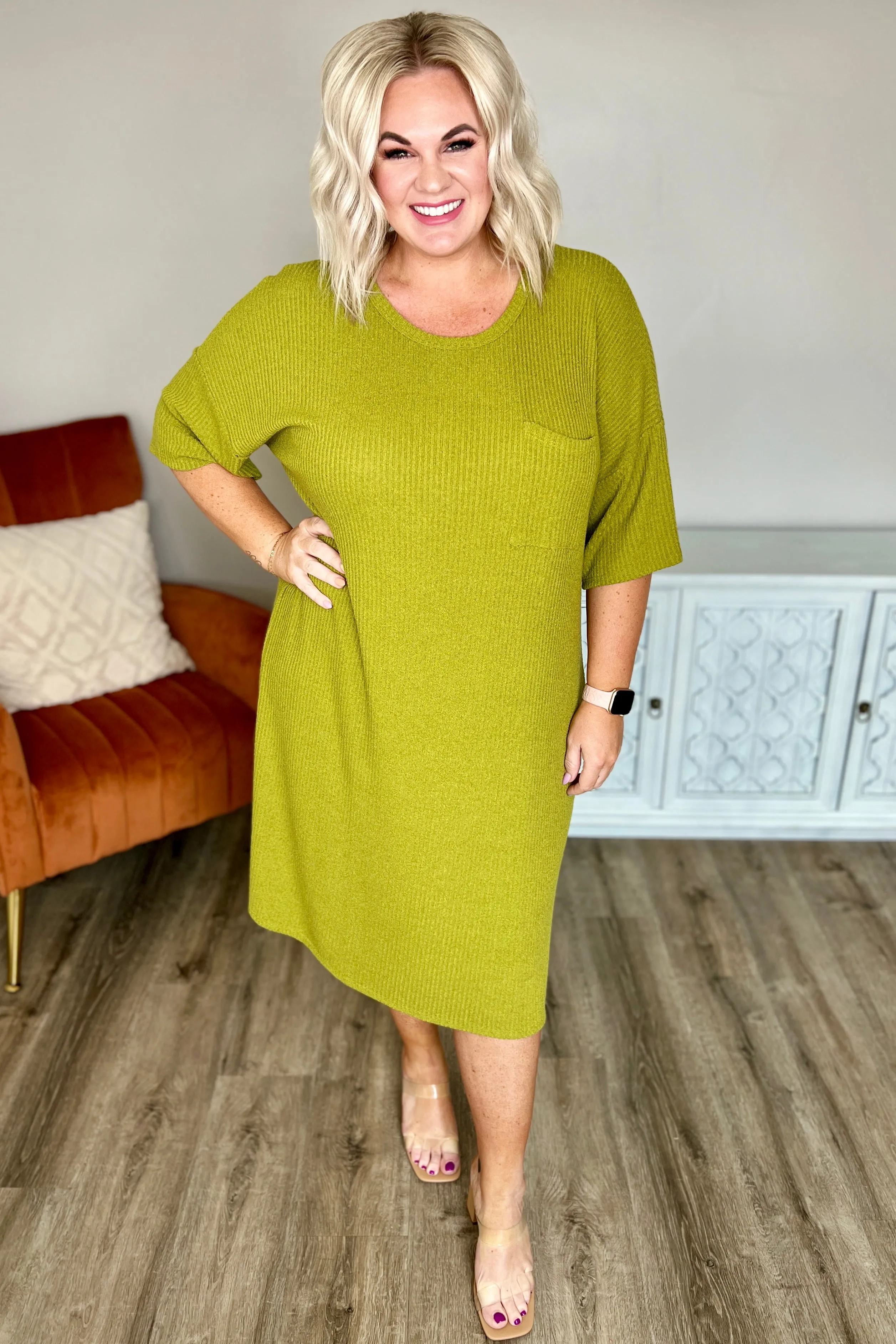 Easy Going Shift Dress in Moss