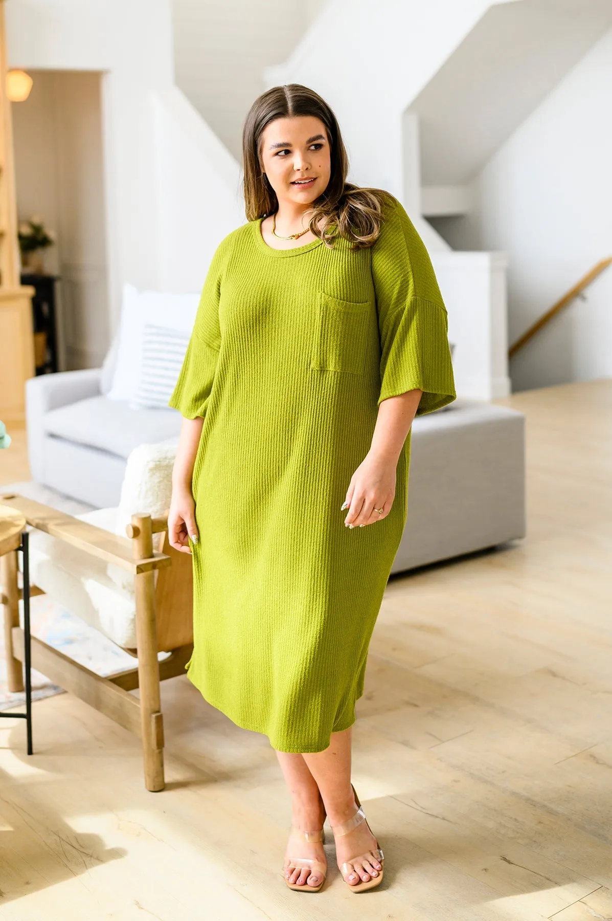 Easy Going Shift Dress in Moss
