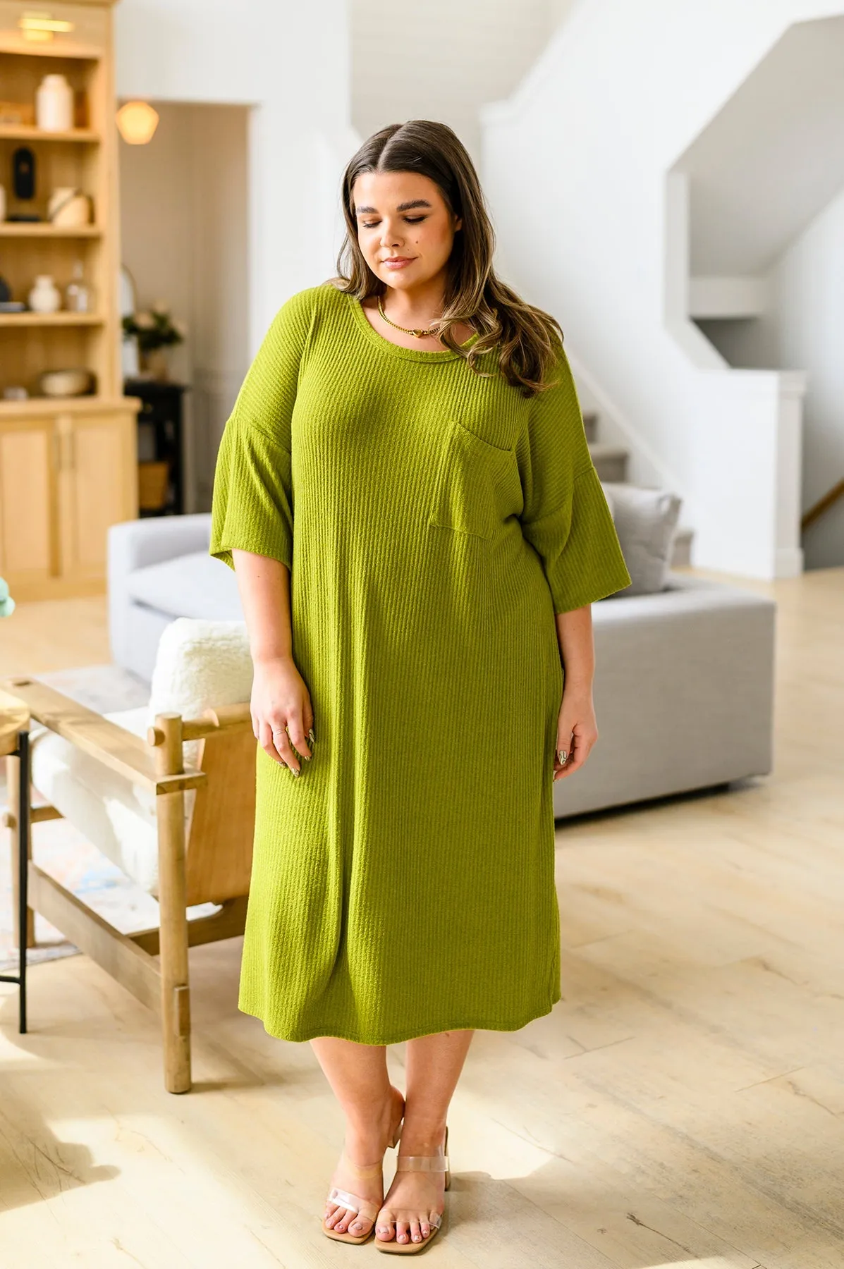Easy Going Shift Dress in Moss