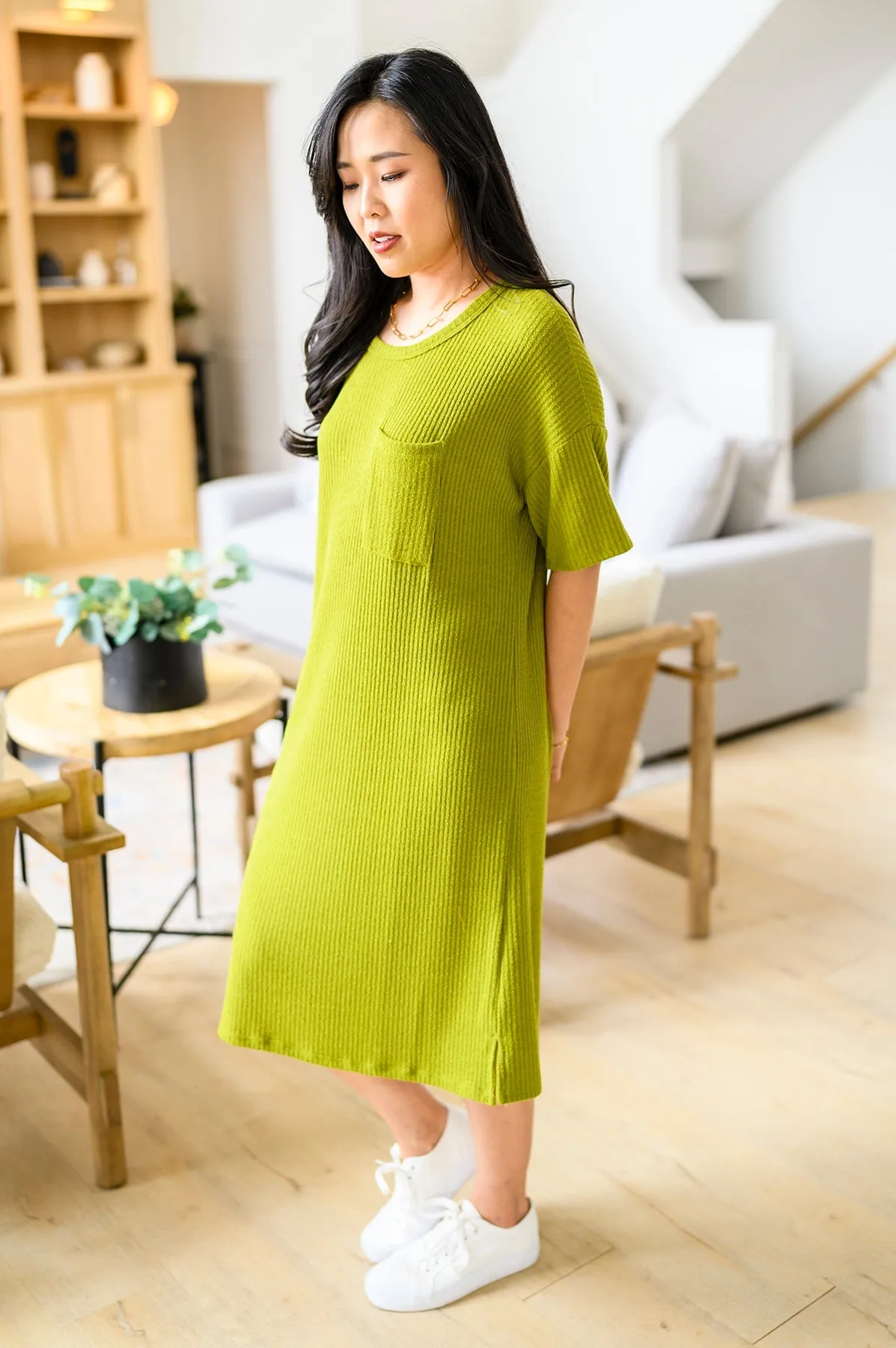 Easy Going Shift Dress in Moss