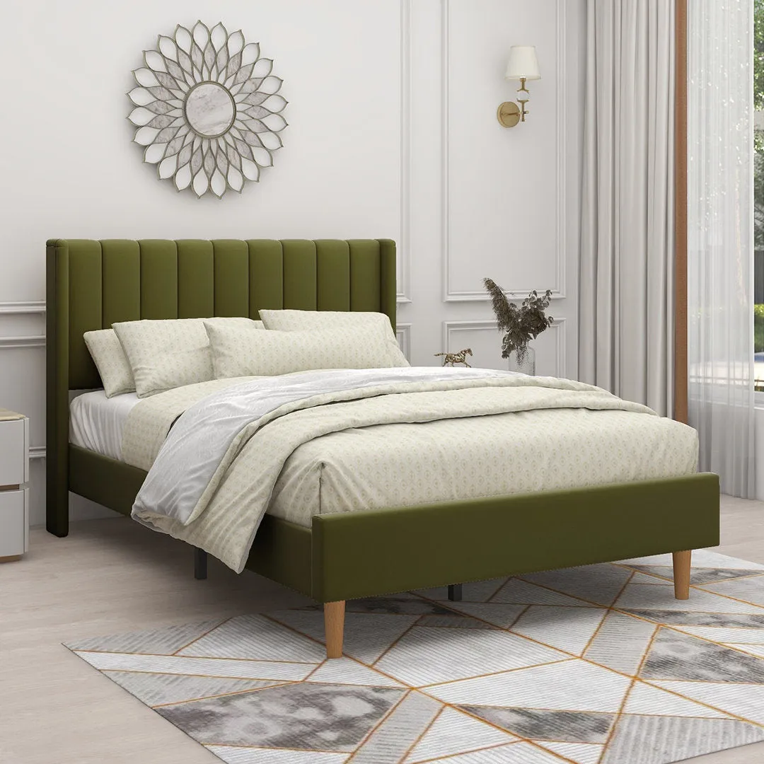 Eriksay Low Profile Upholstered Platform Bed with Wingback Headboard Wade Logan® Color: New White Linen Size: Full/Double