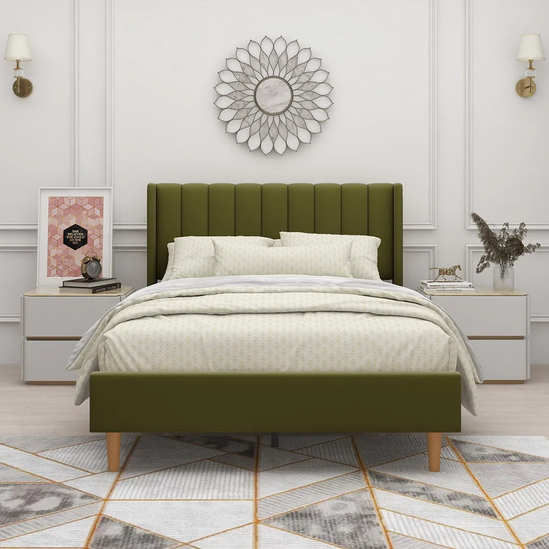 Eriksay Low Profile Upholstered Platform Bed with Wingback Headboard Wade Logan® Color: New White Linen Size: Full/Double