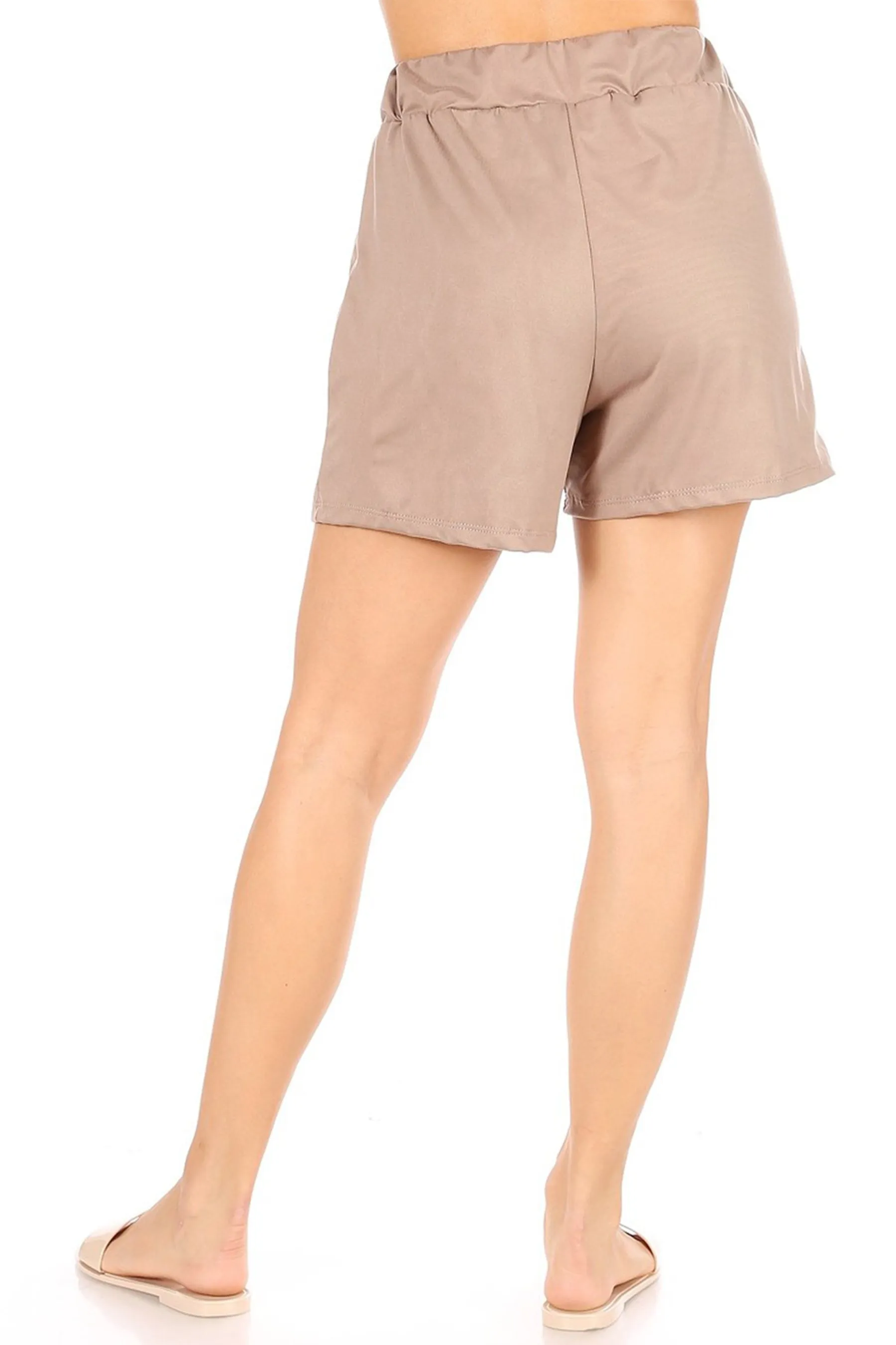Essential High Waist Solid Pull-On Shorts for Casual Wear P807 $6