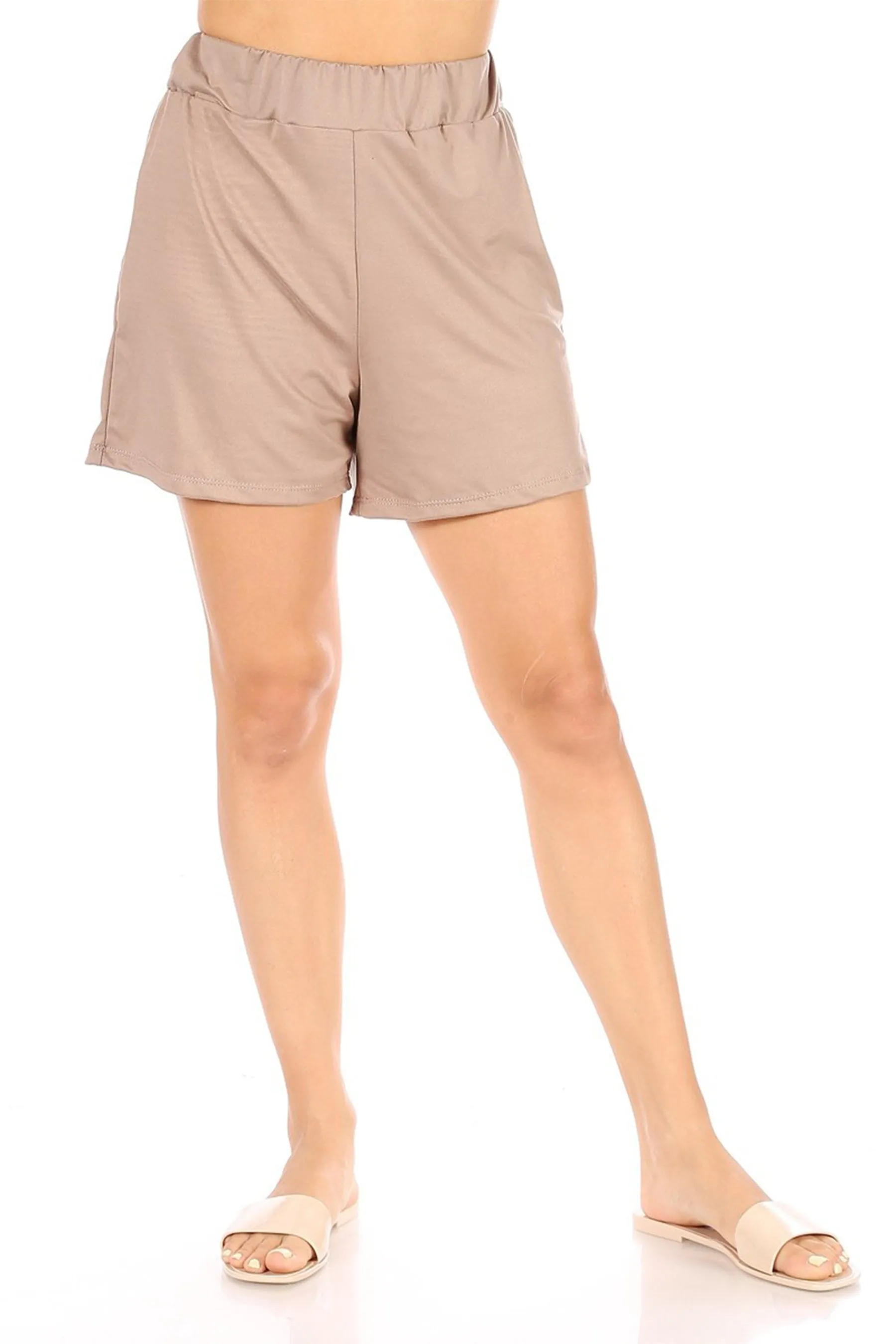Essential High Waist Solid Pull-On Shorts for Casual Wear P807 $6