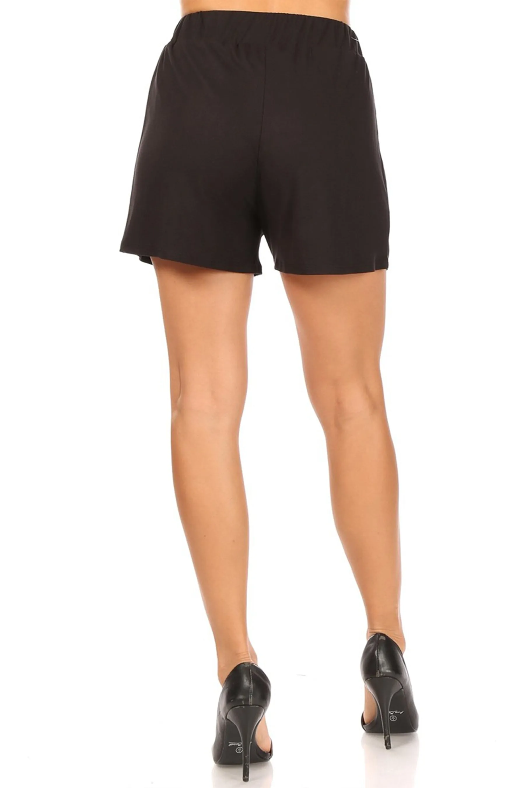 Essential High Waist Solid Pull-On Shorts for Casual Wear P807 $6