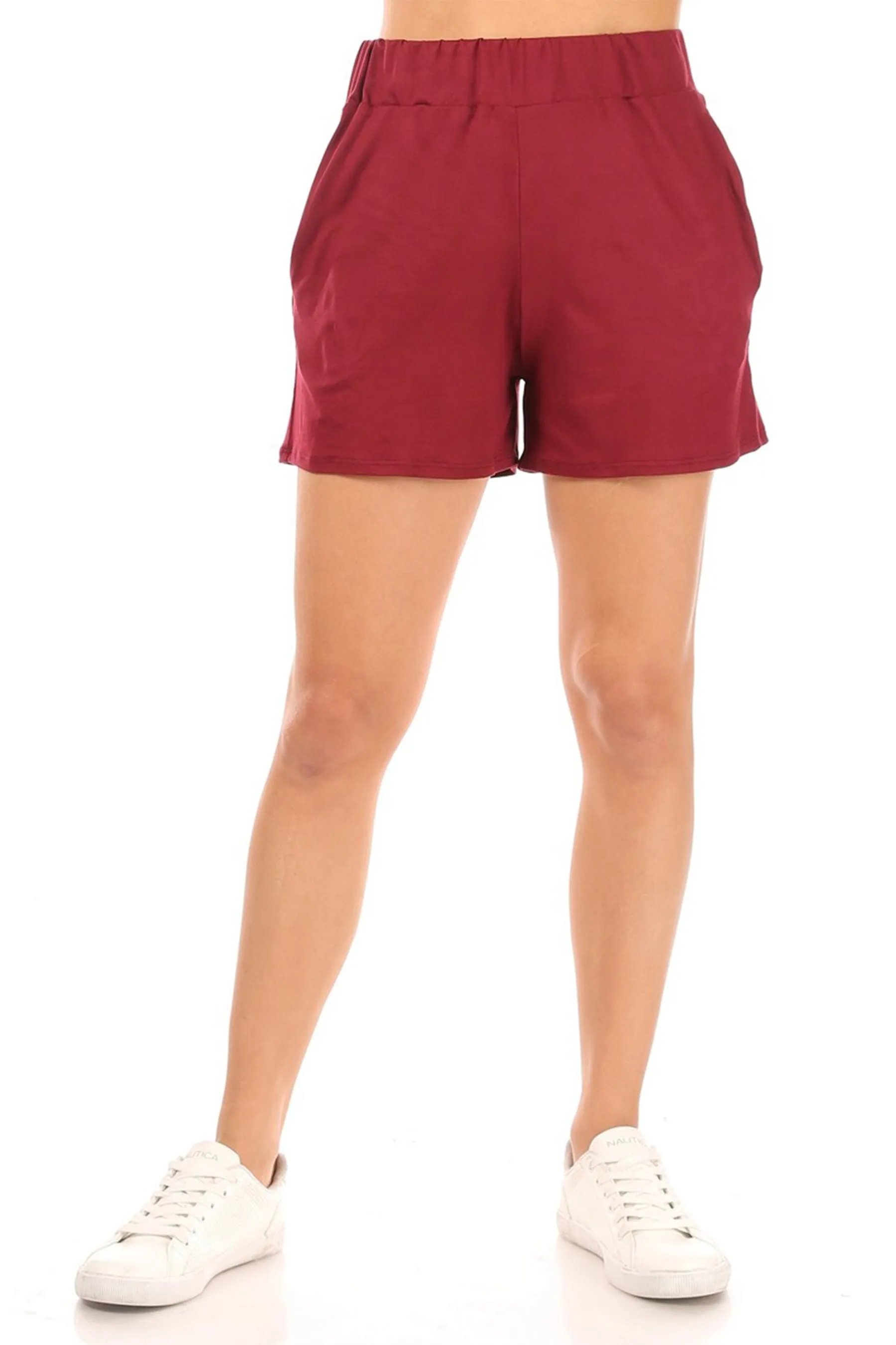 Essential High Waist Solid Pull-On Shorts for Casual Wear P807 $6