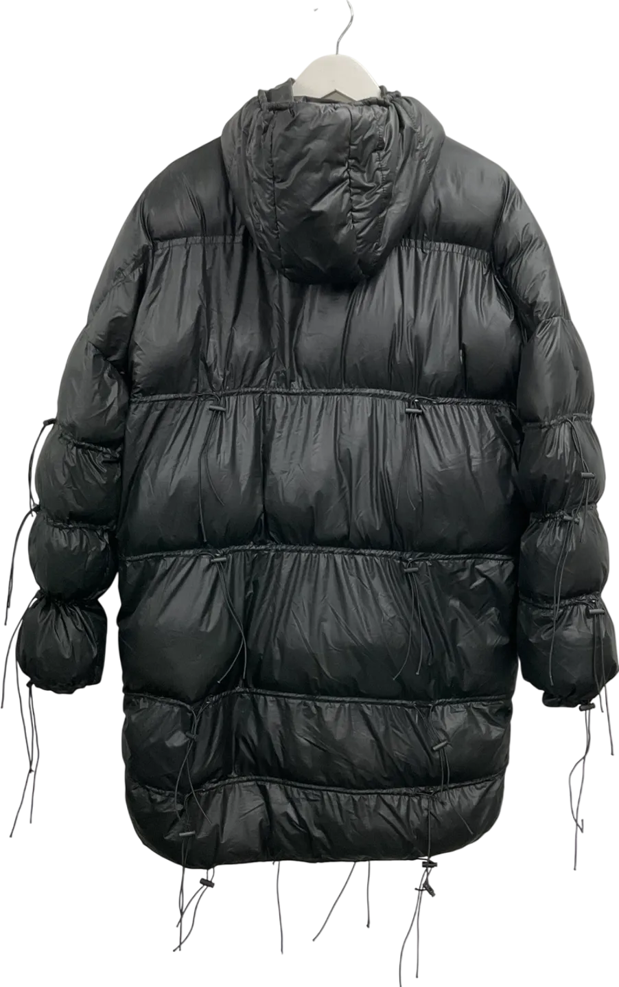 Fashion Nova Black Drawstring Oversized Puffer Coat UK S