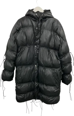 Fashion Nova Black Drawstring Oversized Puffer Coat UK S