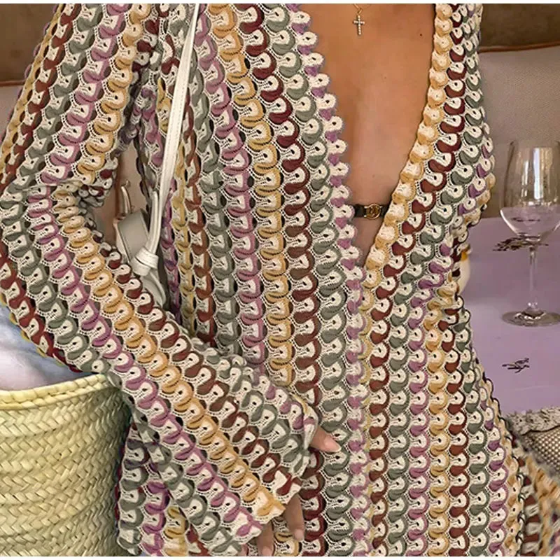 Flare Sleeve Front Split Maxi Dress